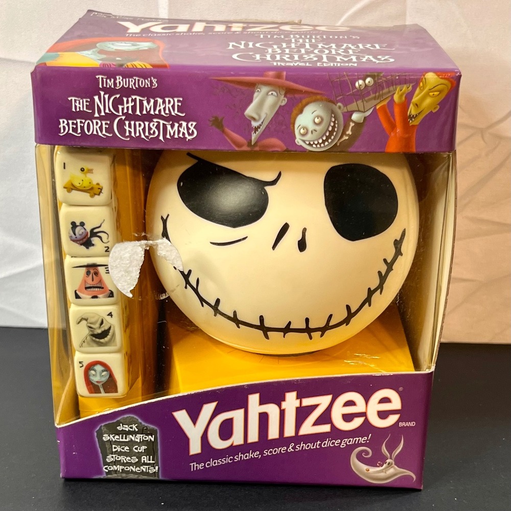 USAopoly‎ Yahtzee Nightmare Before Christmas Travel Game Jack Skellington Purple